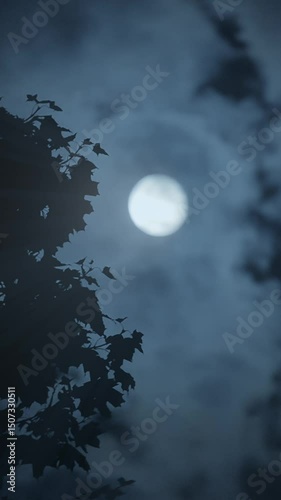 full moon and clouds