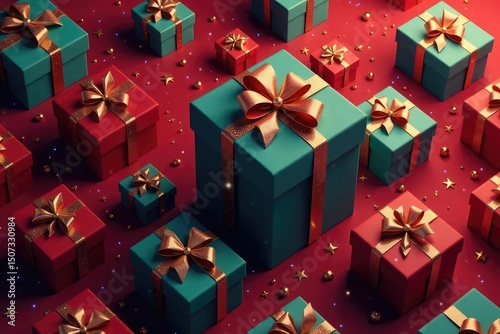 Elegant repeating gift box pattern, festive & luxurious design, present, vintage