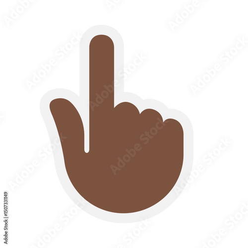 Backhand Index Pointing Up Dark Skin Tone