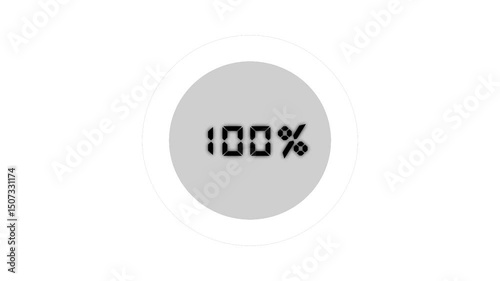 Progress black circular waiting download or upload network update. Circle loading bar for transferring on white background with 0 to 100 percent .