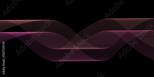 3d render wave style an abstract neon Light background. Bright purple violet pink lines glowing in ultraviolet light,geometric design modern sci-fi fantasy.
