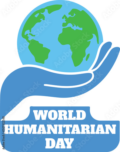 world humanitarian day logo design light blue background