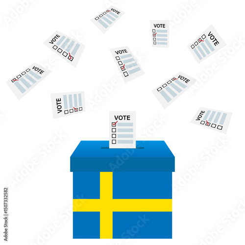 Election in the Sweden. Election Concept. Vector Illustration.