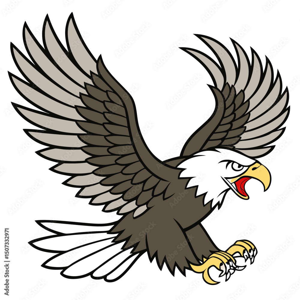 Fototapeta premium Eagle Emoji with Outstretched Wings and Bold Expression 