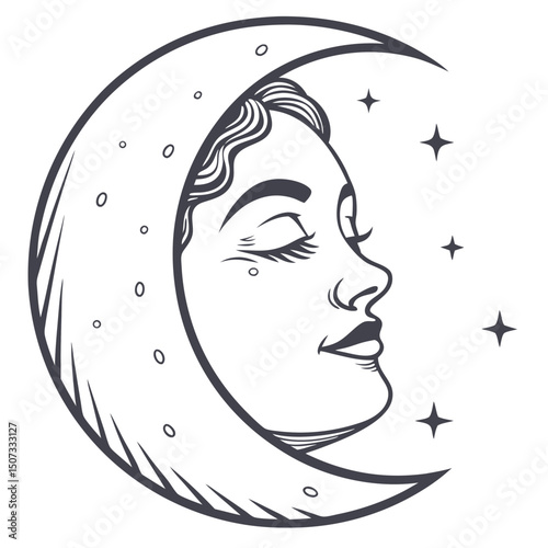 Flat Design Waning Gibbous Emoji with Smooth Gradient
