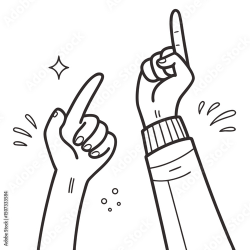 Minimalist Hands Up Emoji with Clean Lines
