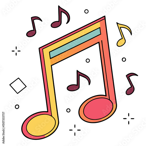 Music Note Emoji with Vibrant Gradient Colors
