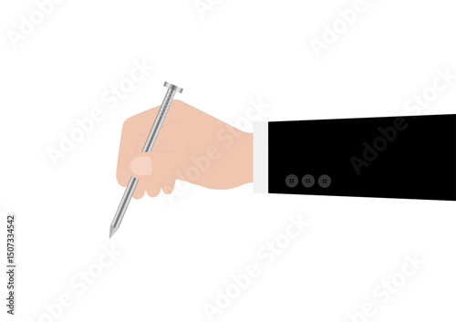 Hand Holding Nail for Indonesian Election Vote. Election in Indonesia. Election Concept. Vector Illustration.