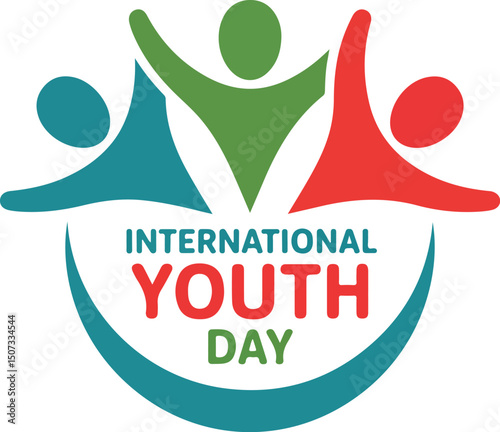 international youth day vector logo design