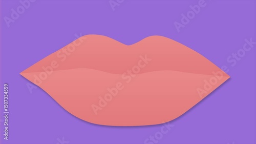 Lips after the augmentation procedure. Minimal modern seamless motion design. Animation 2D
