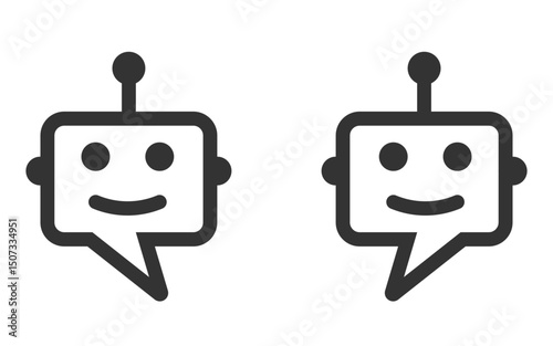 AI agent chatbot icon vector image, AI chatbot png image, AI chat bot, chatbot