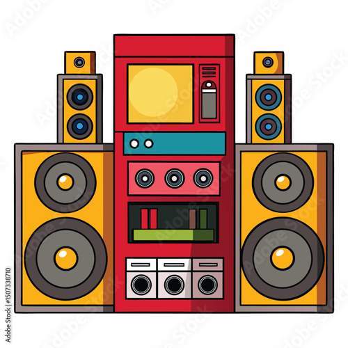 sound system vector image on white background