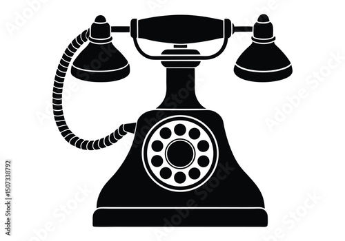 old fashioned telephone silhouette  