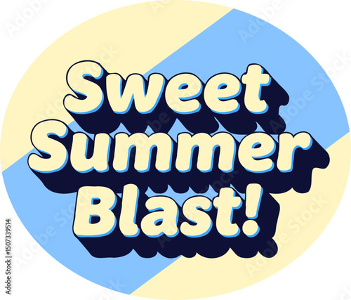 Sweet Summer Blast Circular Typography  summer decorations banner sticker