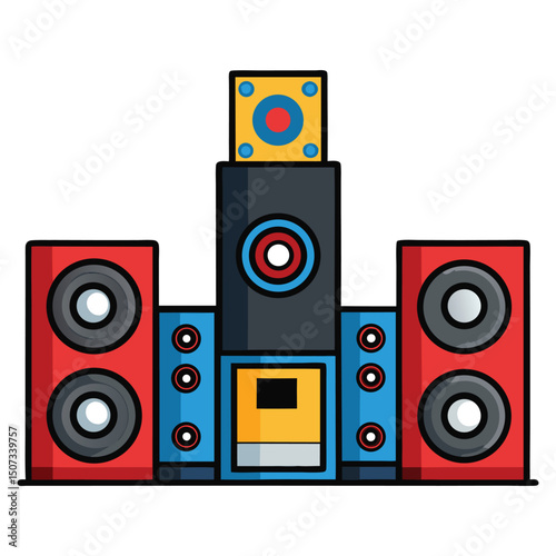sound system vector image on white background