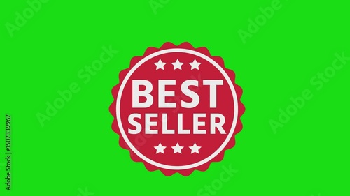 Red best seller badge on green background