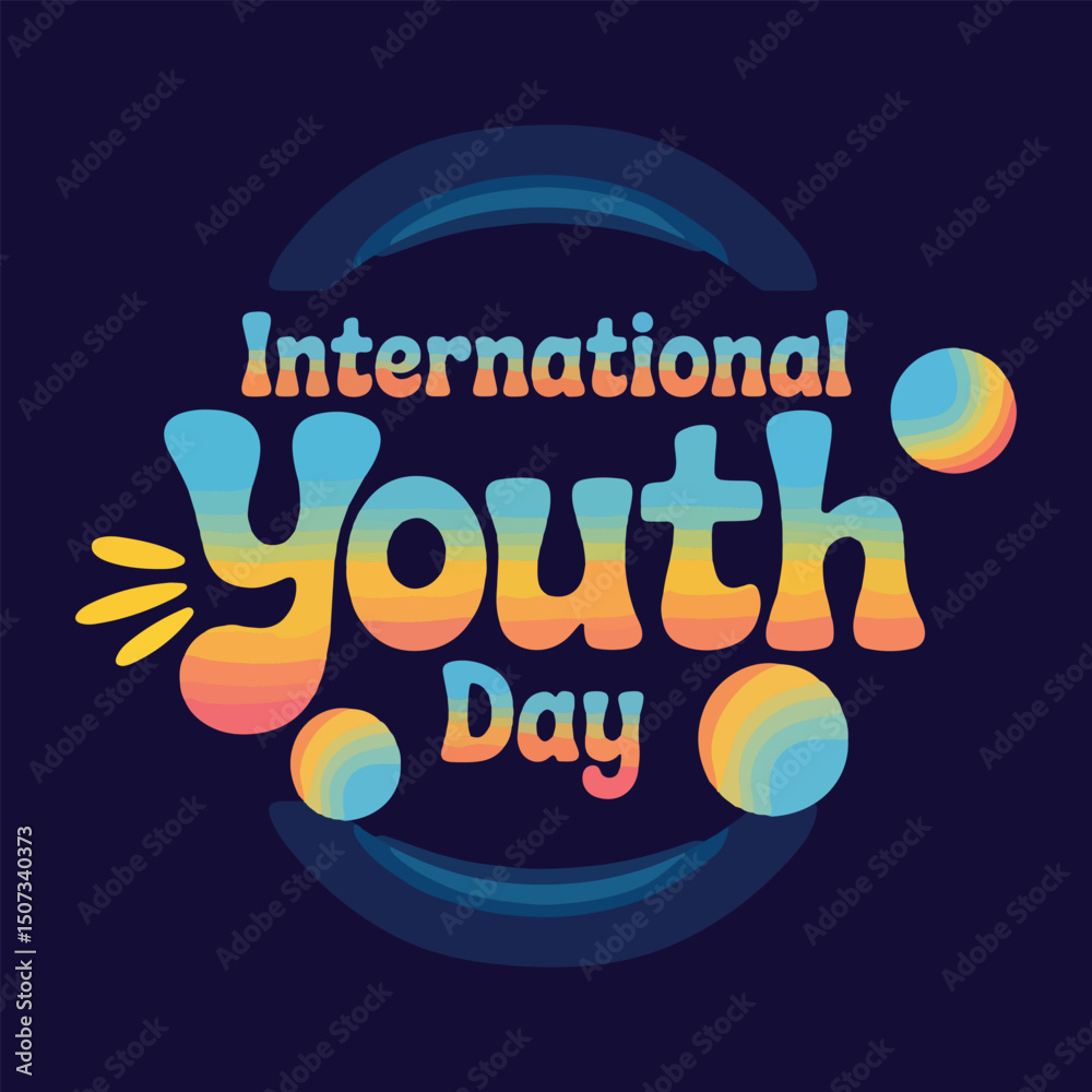 Obraz premium international youth day creative typography design