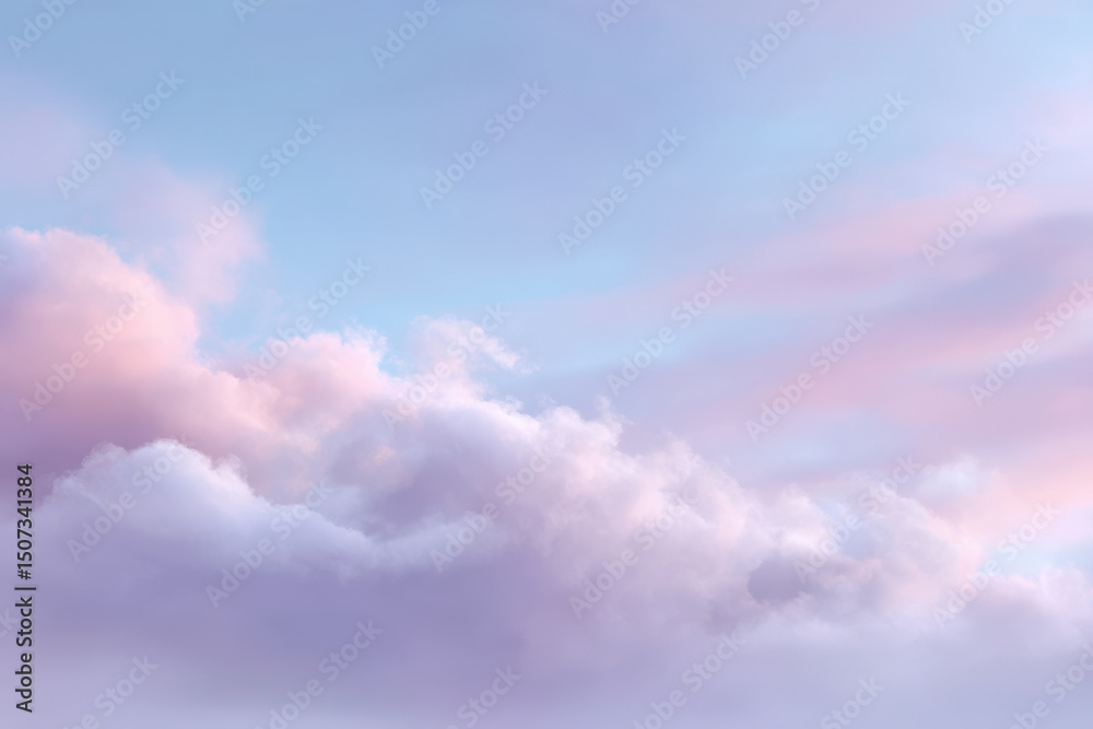 Obraz premium serene sky with subtle gradients of blue pink and violet blending seamlessly