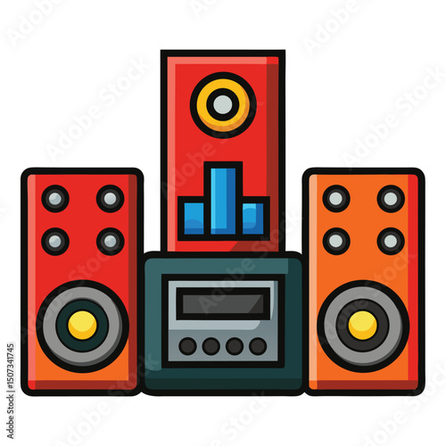 sound system vector image on white background