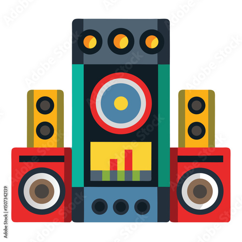 sound system vector image on white background