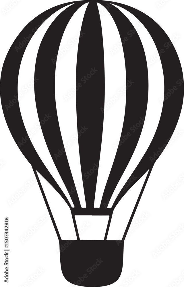 Obraz premium Hot Air Balloon silhouette vector, Hot Air Balloon silhouette icon vector illustration