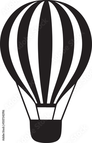 Hot Air Balloon silhouette vector, Hot Air Balloon silhouette icon vector illustration
