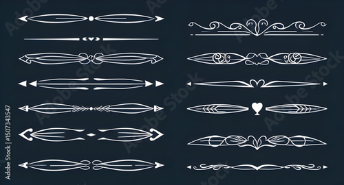 classic decoration set, decorative motifs, baroque decoration set, ornamental pattern set, calligraphic decoration, elegant ornament set, decorative divider set, artistic decoration, ornamental swirl 