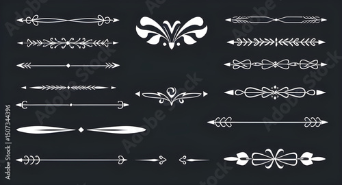 Design elements set, Page decoration set, Decorative borders, Floral ornaments, Swirl elements, Vintage flourishes, Corner decorations, Divider elements, Scrollwork vector, Frame decorations, Elegant 