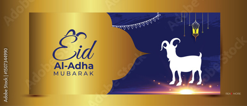 Eid al adha banner design. Eid Al Adha greeting card, template