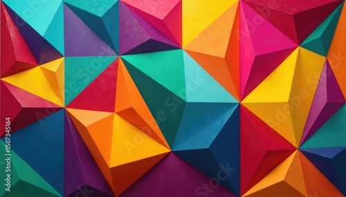 Intricate geometric tessellation, bold color blocking, playful shapes, graphic, geometric, abstract