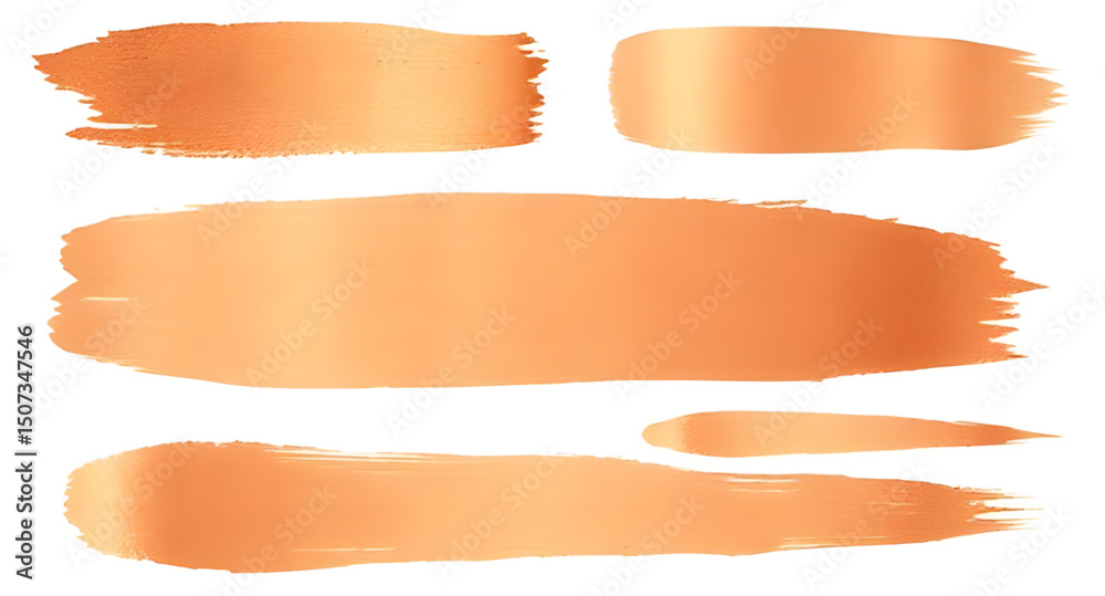 Obraz premium Copper brush stroke, Copper paint stroke, Copper brush texture, Copper watercolor stroke, Metallic brush stroke, Copper brush art, Copper brush vector, 