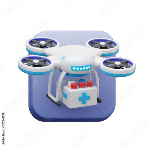 Smart drone with medical package.