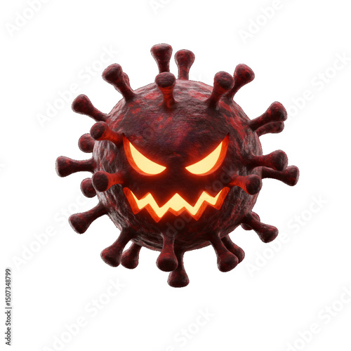 Angry virus or pathogen illustration. 