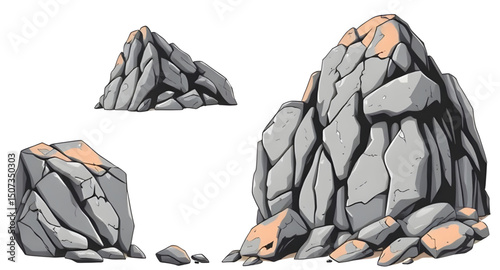 set of rock vector