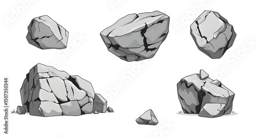 set of rock vector