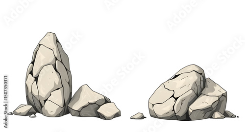 set of rock vector