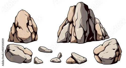 set of rock vector