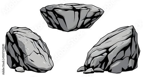 set of rock vector