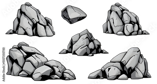 set of rock vector