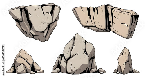 set of rock vector