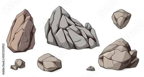set of rock vector