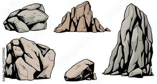 set of rock vector