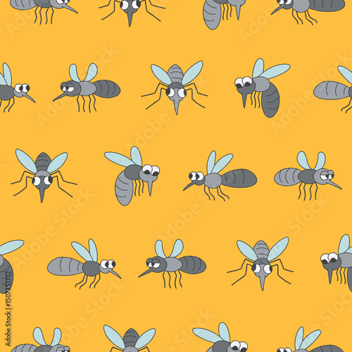 Vector Mosquito Pattern Illustration Seamless for Wallpaper Background Cover Packaging