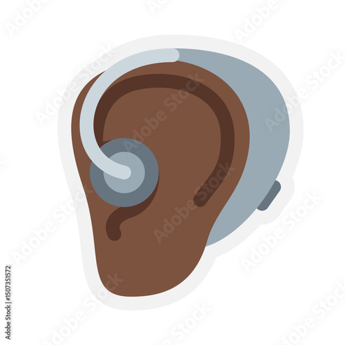 Ear with Dark Skin Tone