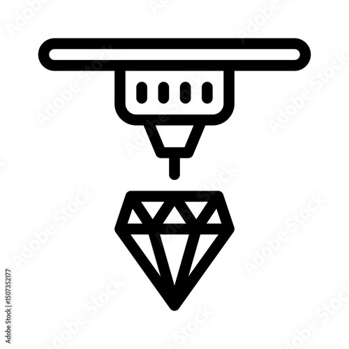 cut diamond line icon