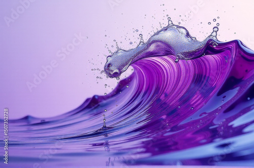 A beautiful purple wave with a splash of water