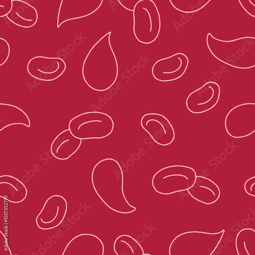 Outline Vector Blood Pattern Repeat Seamless for Wallpaper Background Cover Packaging