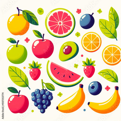 fresh fruit illustration