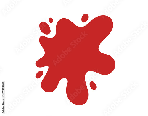 Ketchup blob doodle flat icon. blob of red ketchup clipart silhouette