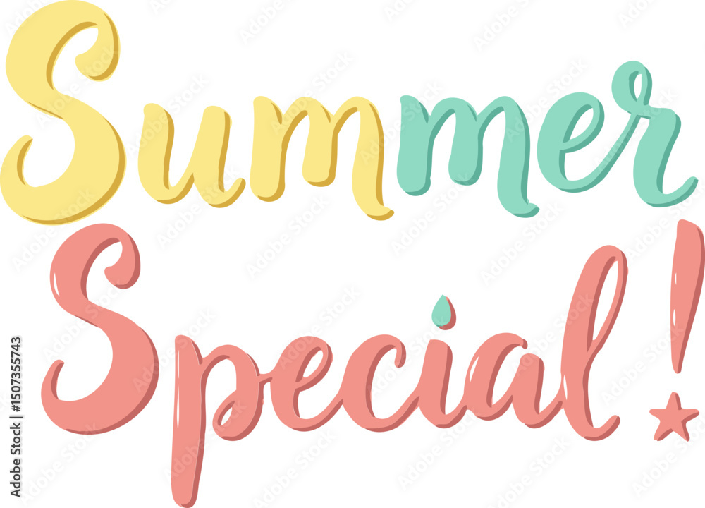 Fototapeta premium Summer Special Sale Offer Typography Vector Summer decorations